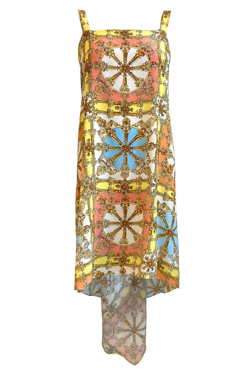 Chiara "Movie Colony" Robe en soie à imprimé technique